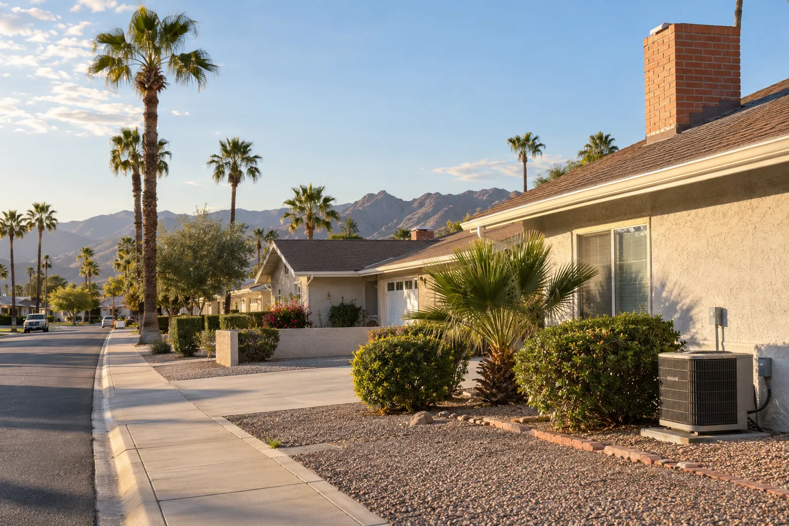 A typical single-story home with a central air system in Irvine